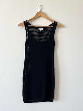 Revolve/Superdown Beach Knit Mini Dress/Crochet Coverup/Black Size S